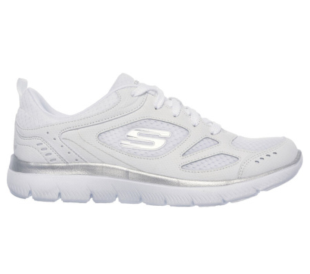 Кроссовки женские Skechers Summits Suited белый/серебристый 12982-WSL