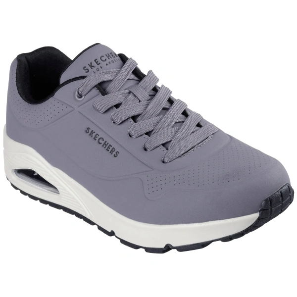 Кроссовки мужские Skechers UNO - STAND ON AIR серый/черный 52458-CCBK
