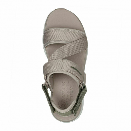 Сандалии женские Skechers D'LUX WALKER бежевый/оливковый Сандалии женские Skechers D'LUX WALKER бежевый/оливковый