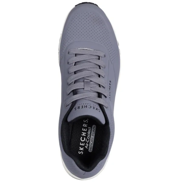 Кроссовки мужские Skechers UNO - STAND ON AIR серый/черный 52458-CCBK